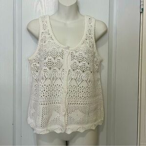 Design History Knitted Sleeveless Blouse White for Women M